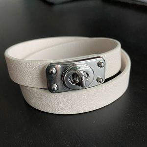 Coach white leather bracelet